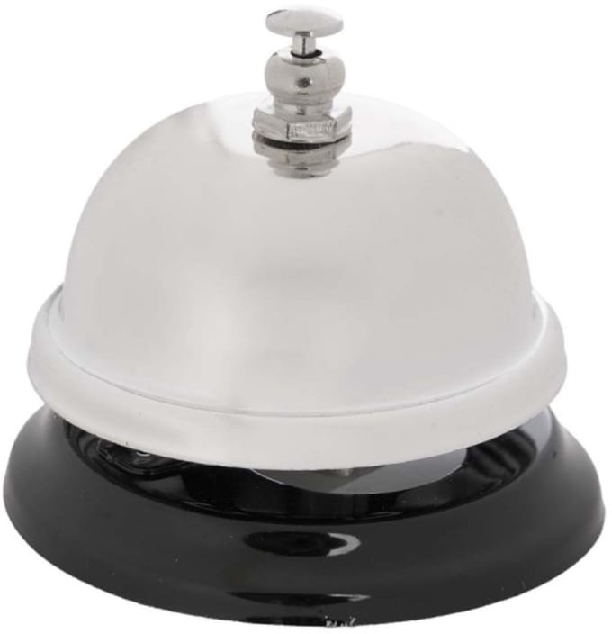 Kinvara Tafelbel - zilver/zwart - metaal - D6,5 cm - receptiebel