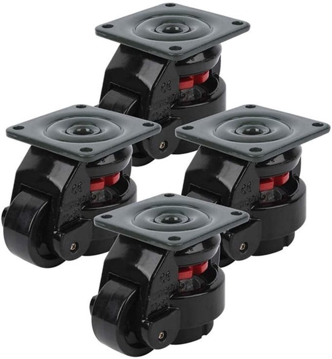 Dailygoody - Set van 4 Nylon Castors 50mm met 250kg Laadvermogen voor