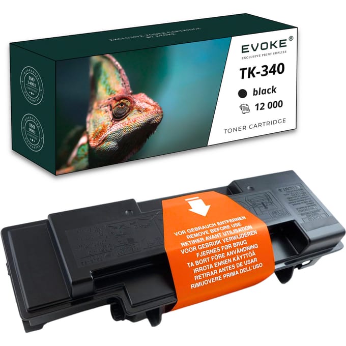 Evoke Compatibele Toner voor Kyocera Tk-340 Tk340 Zwart 12000 Pagina's Fs 2020D 2020Dn 2020