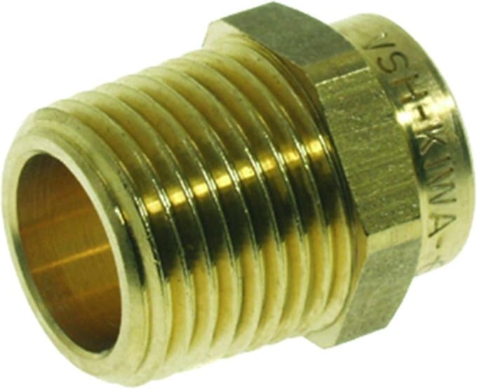 Vsh puntstuk 1/2 con.bu. x 15 mmcap. messing