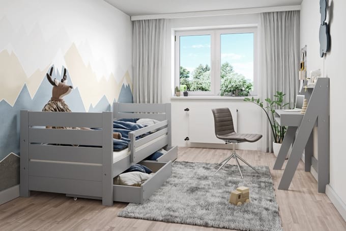 Rockwood® Kinderbed Milly en Mo Grijs met gratis lattenbodem