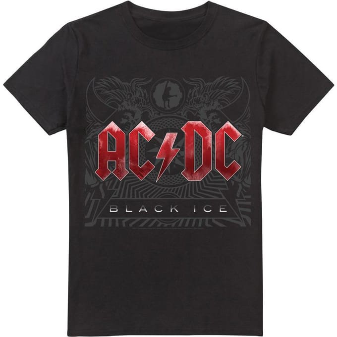 AC/DC Heren Zwart IJs T-Shirt (Zwart)