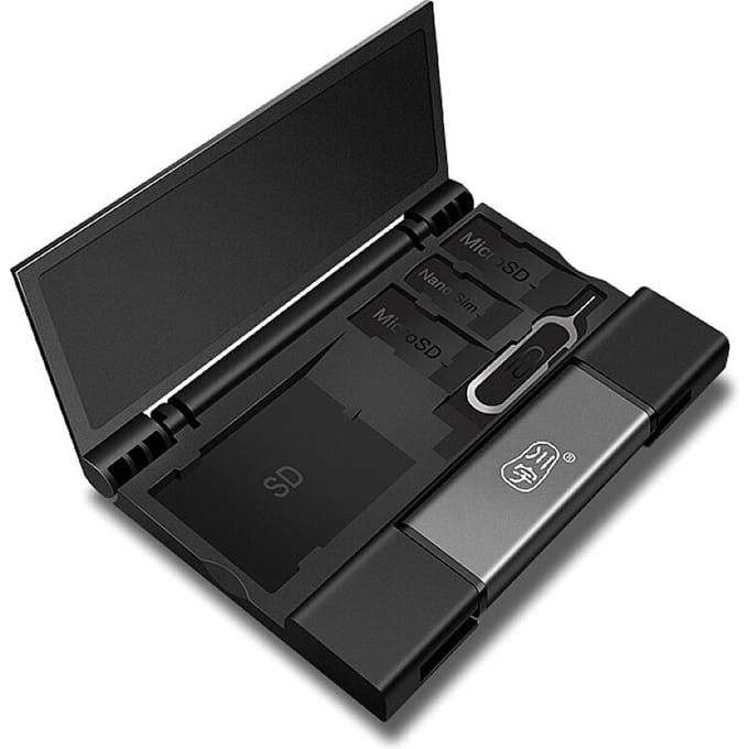C350D USB3.1 Multifunctionele kaartlezer Type-C + USB + Micro USB-poorten SD/TF Dual-slot voor telefoon grijs