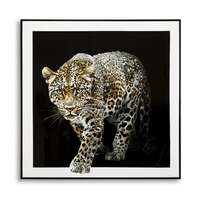 Muurdecoratie schilderij op canvas met lijst Mauro Ferretti Laccato Giaguaro B