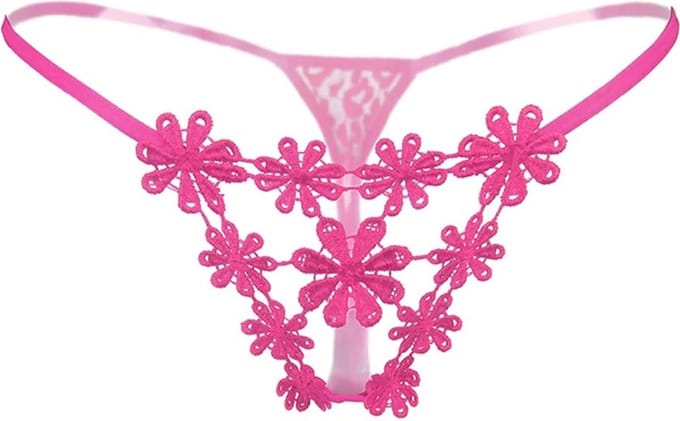 String-Dames-Roze-Sexy-Opwindend-Kant-Bloemetjes-Erotisch-Goedkoop