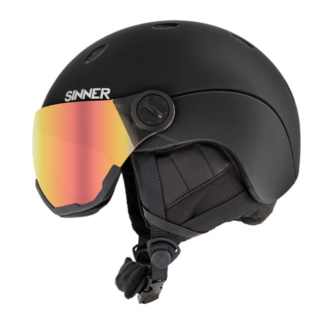 SINNER TITAN VISOR Unisex Skihelm - MATTE Zwart - Maat S,52-54 cm