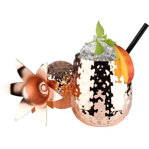 GGM Gastro (6 Stück) Becher - PINEAPPLE - 500ml - Kupfer - mit Deckel