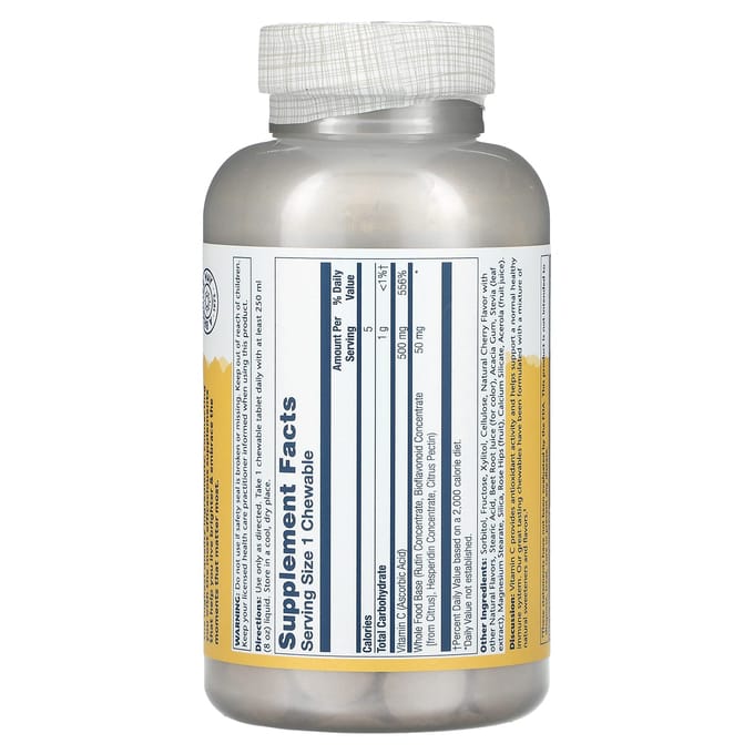 Vitamine C Kauwbaar, Natuurlijke Kers, 500 mg, 100 Kauwtabletten