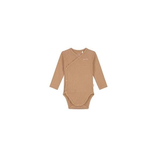 Prénatal newborn romper rib Pure Dark Sand Brown 44 unisex