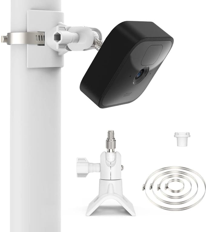 Paalbeugel - Montagebeugel - Camera Beveiligen - Verstelbare Diameter - 1.96-7.87 inch - Wit