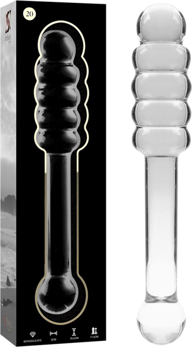 NEBULA SERIES BY IBIZA™ - MODEL 20 DILDO BOROSILICATE GLASS 20.5 X 3 CM CLEAR