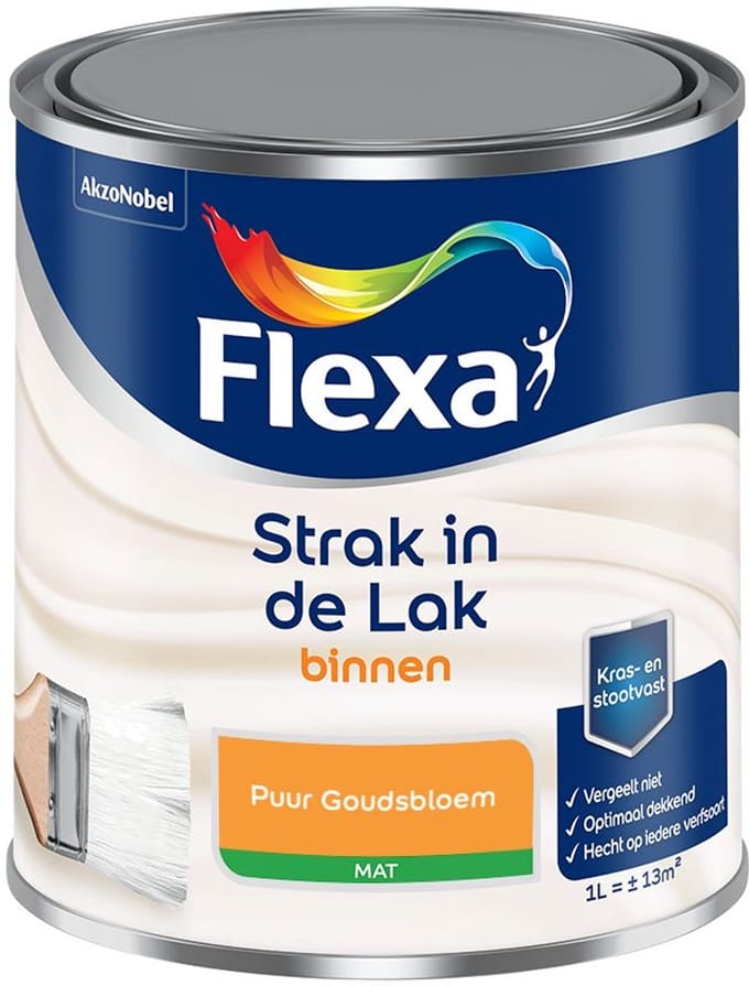 Flexa - Strak In De Lak Binnenlak Mat - Puur Goudsbloem - Mengverf - 1 L