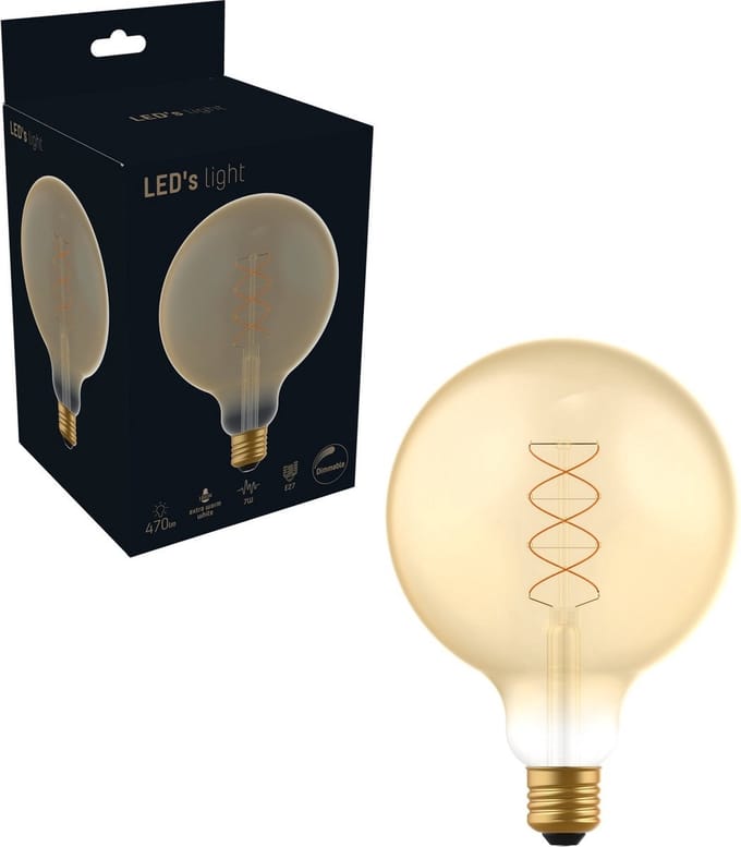LED's Light LED E27 lamp goud - XXL Spiraallamp design - Dimbaar licht - 1 stuk