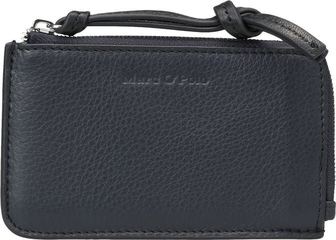 Marc O'Polo Leren Kaarthouder Zip Wallet Deep Blue Sea Donkerblauw