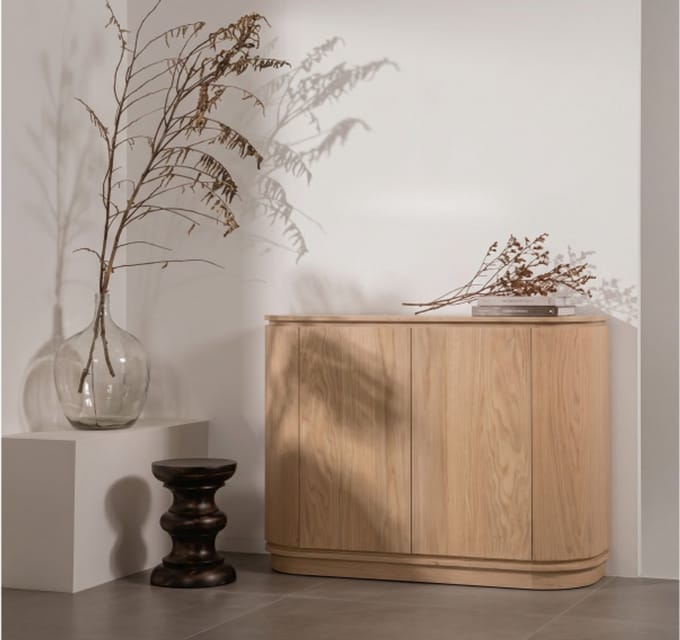 Dressoir Lazlo eiken 2-deurs 115x43x82 cm - Naturel