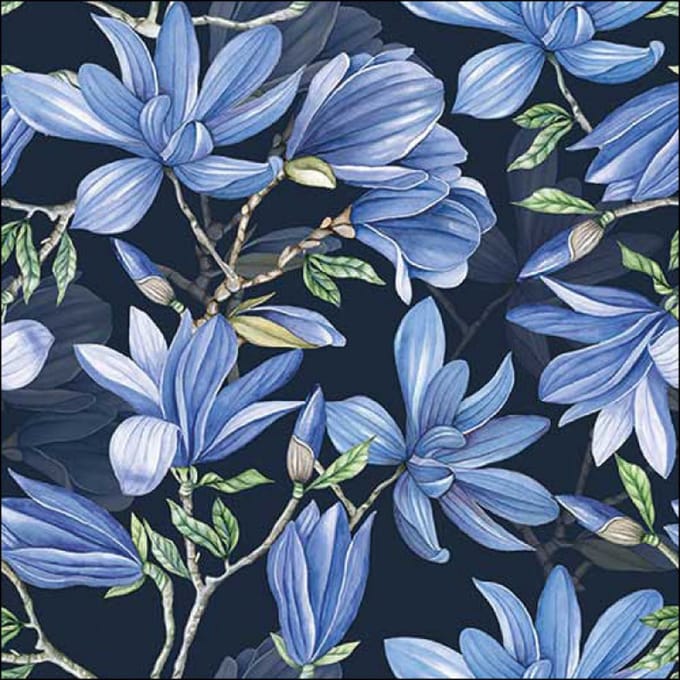 Lunch Servetten - Magnolia acuminata blue