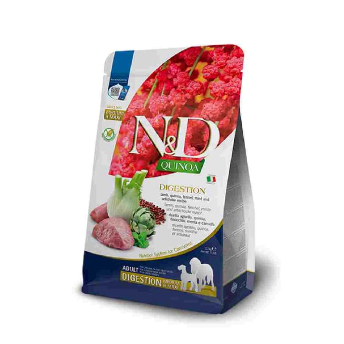Farmina N&D Quinoa Spijsvertering Adult Medium Maxi Lam droog hondenvoer - 7kg.