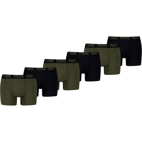 Puma Boxershorts Everyday Basic - 6 pack - Donkergroen - Heren Ondergoed - Maat M