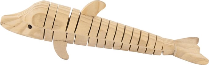 Dolfijn - Hout Beweegbaar - Hobby & DIY - Duurzaam & Onbehandeld Hout Scharnierend - 60x3x2cm