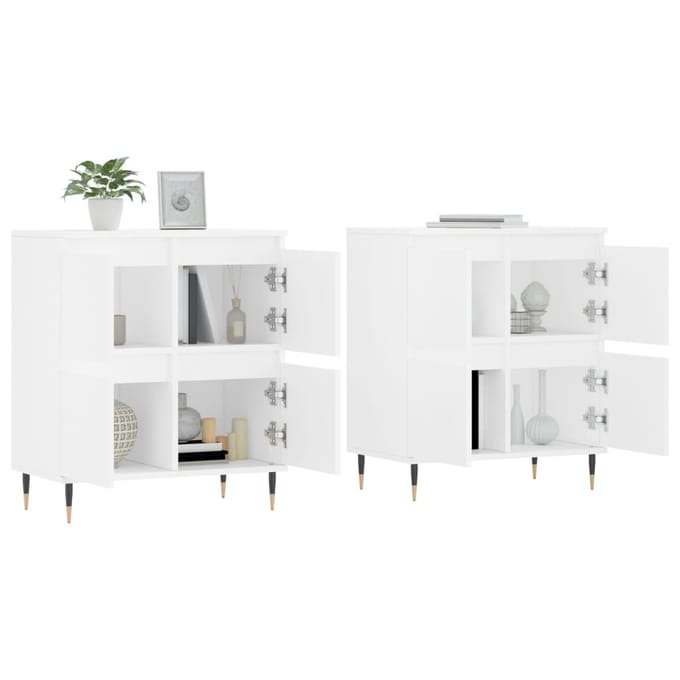 vidaXL - Dressoirs - 2 - st - bewerkt - hout - wit