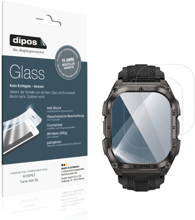 dipos – 2x Pantserfolie geschikt voor KOSPET Tank M4 SE | 9H Screenprotector