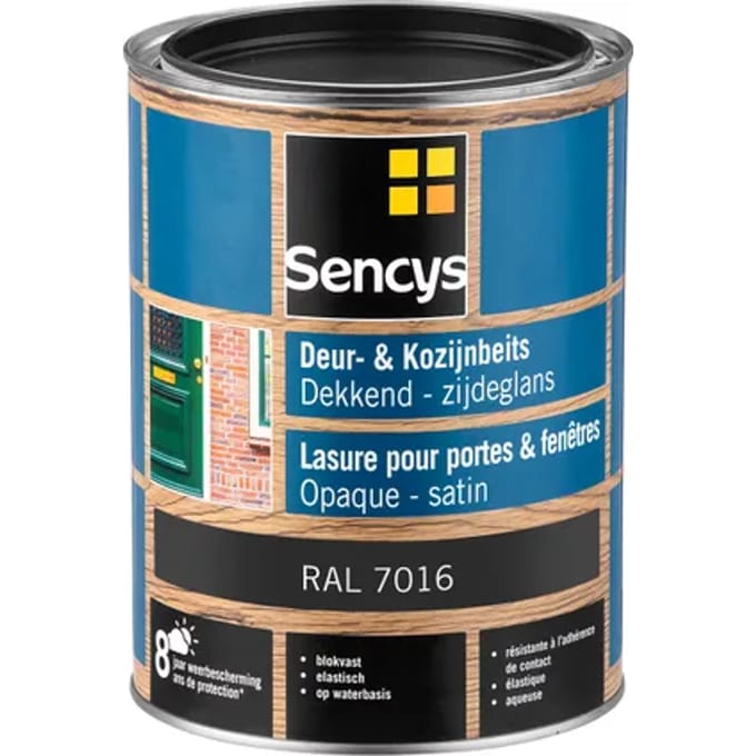 Sencys Beits Ramen En Deuren Dekkend Zijdeglans Ral7016 2,5l