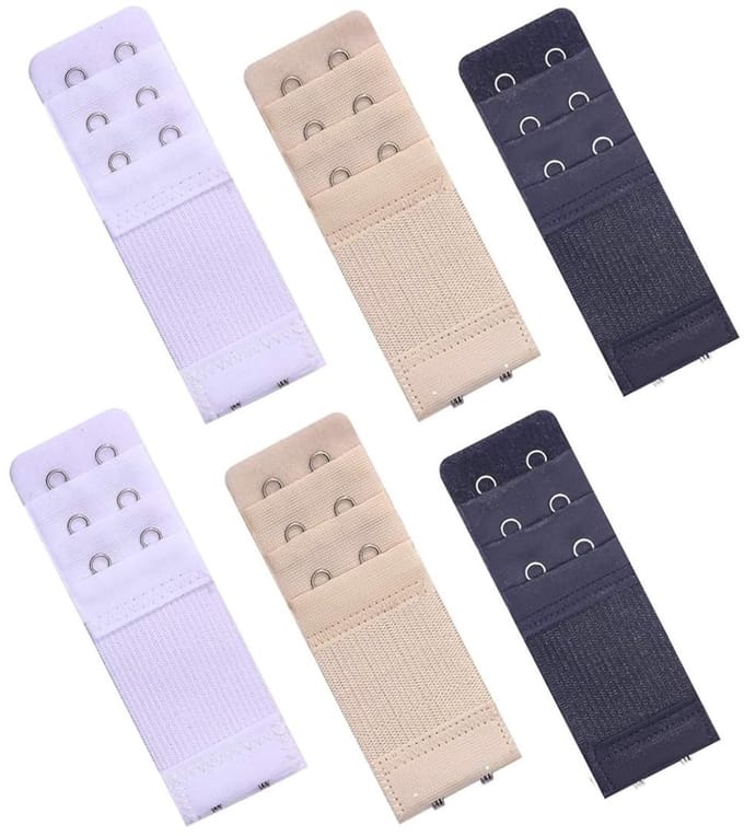 Dailygoods- Beha-verlengstuk 6 Stuks - 3 Haken/2 Rijen - Elastisch