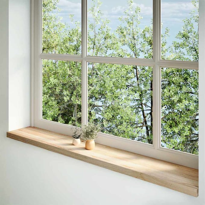 vidaXL - Vensterbanken - 2 - st - onbehandeld - 160x30x2 - cm - massief - eikenhout
