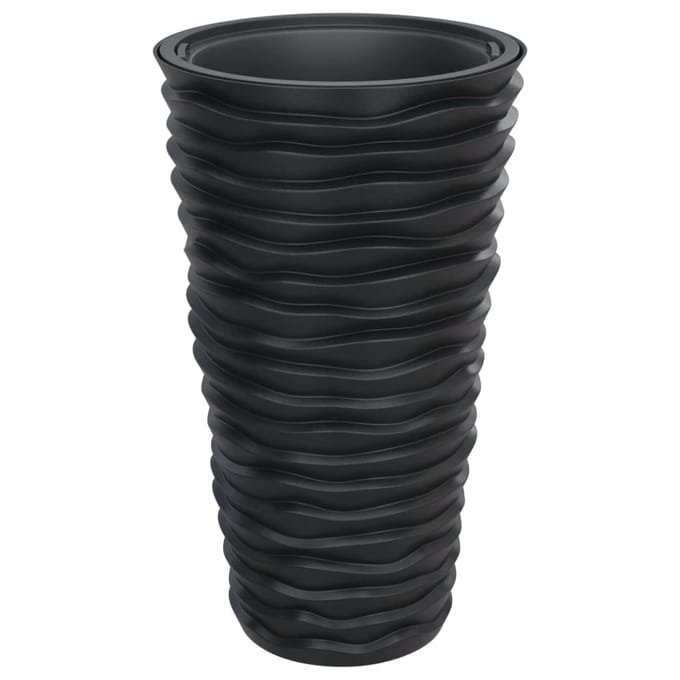 vidaXL - Plantenbak - met - uitneembare - bak - geribbeld - 8/22 - L - PP - antraciet