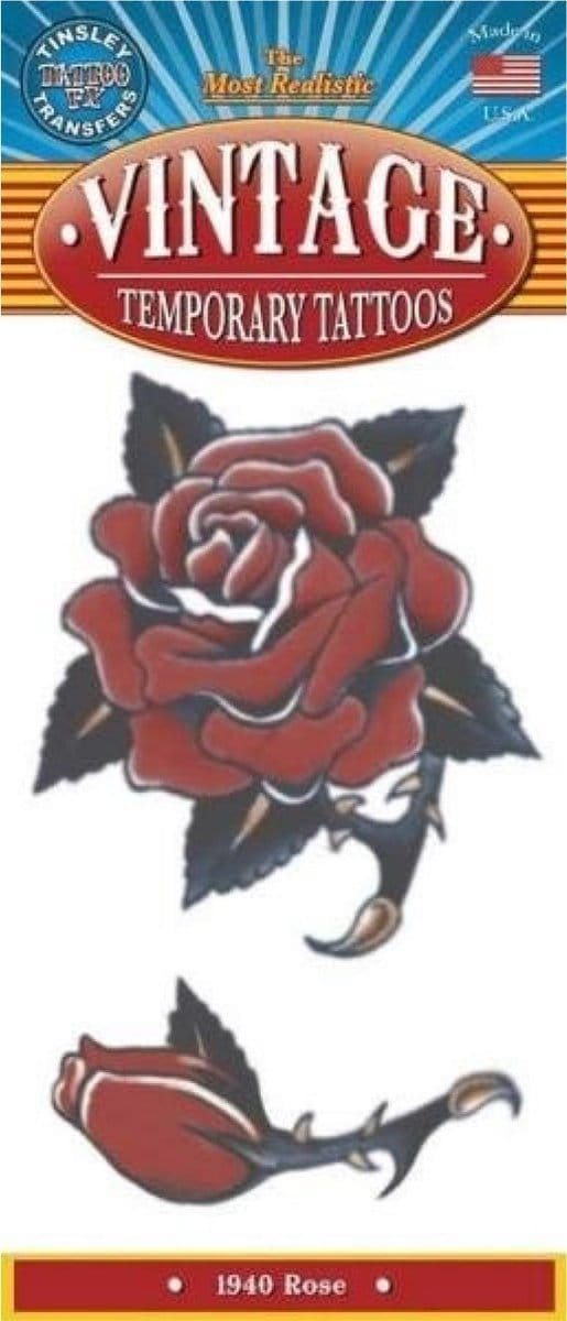 Tinsley Neptatoeage Vintage Tattoos Rose 1940 Polyester