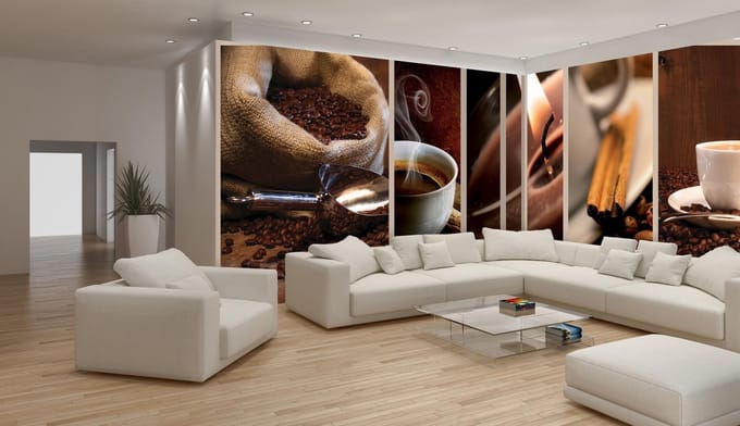 Fotobehang Vlies Koffie, Keuken | Bruin | GROOT 832x254cm