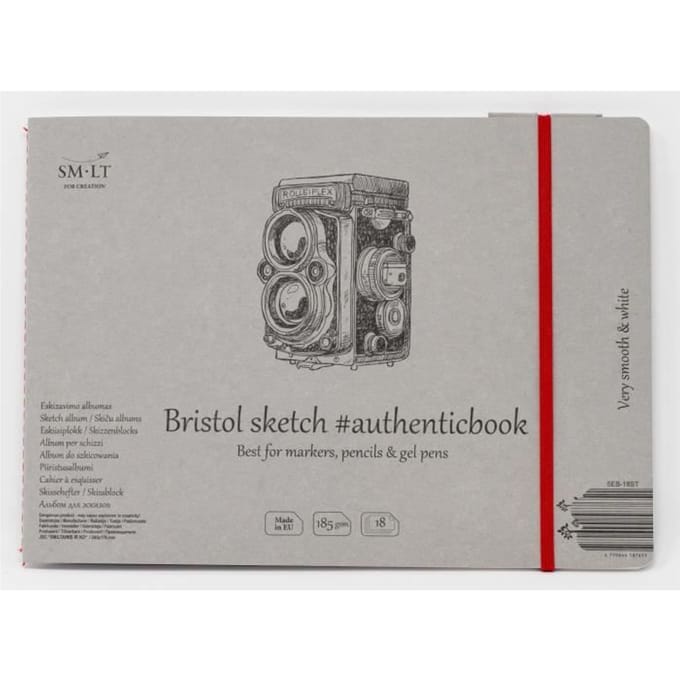 SMLT Album Bristol tekenboek 24,5x17,6 cm 185gr 18 vel karton.