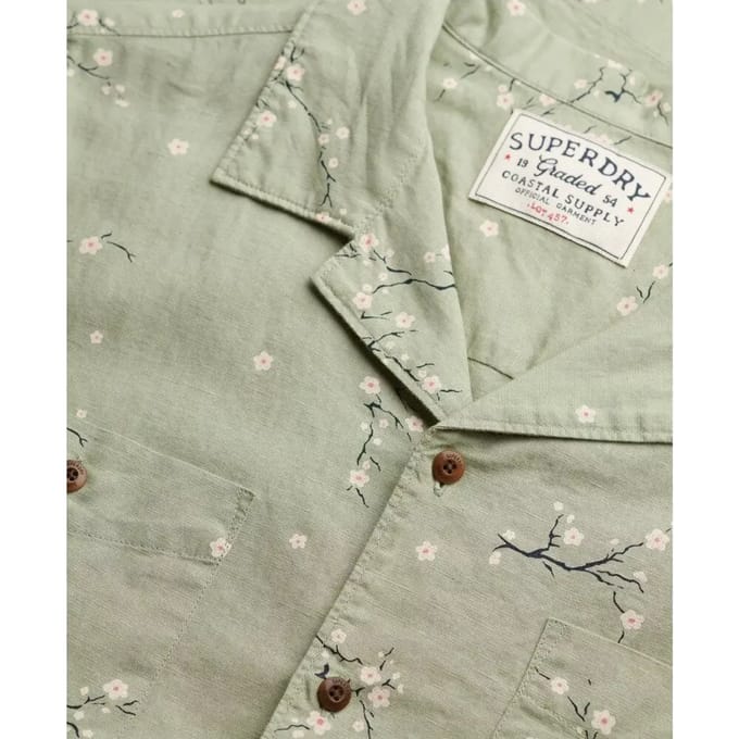 Superdry Printed Beach Overhemd Met Korte Mouwen Groen M Man