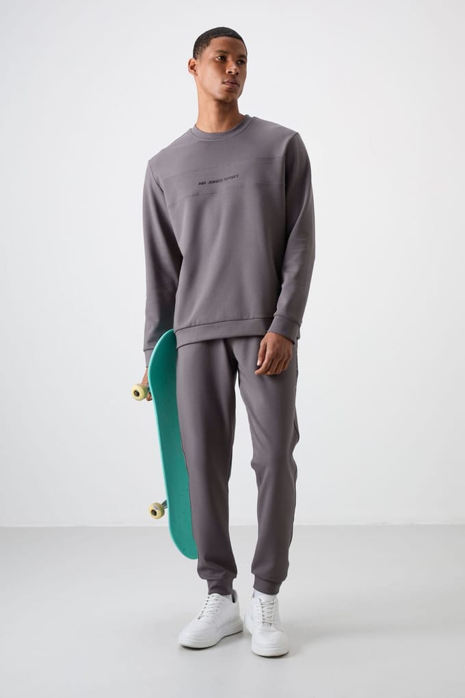 Geprinte Fleece Sweatshirt en Broek Set