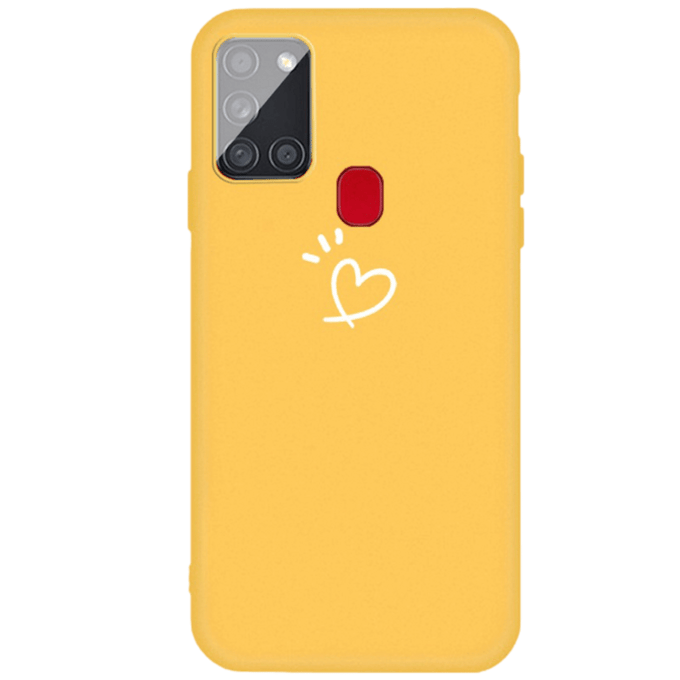 Mocaa Samsung Galaxy A21s Love Heart Case Geel