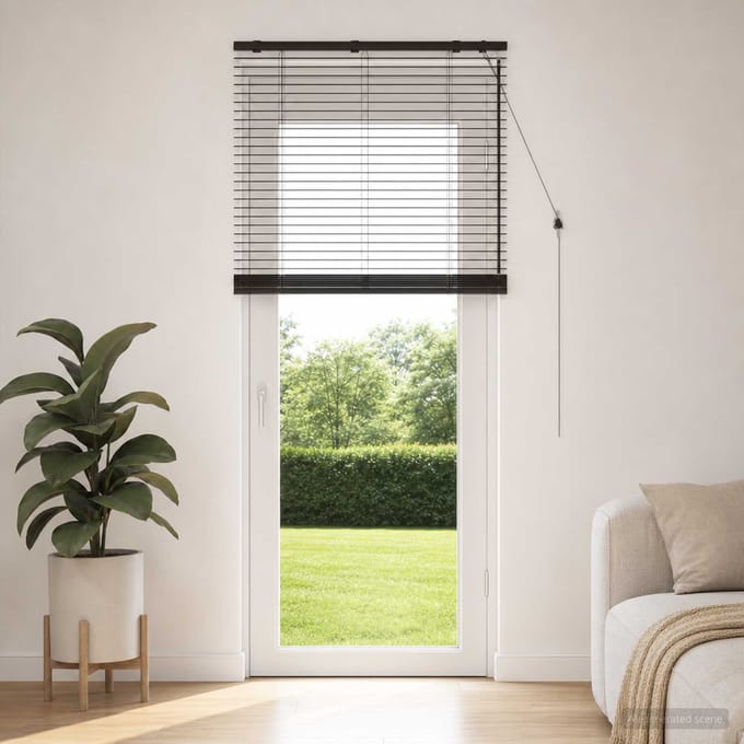 vidaXL - Venetiaanse - jaloezie - Donkerbruin - 75 - x - 250 - cm - 35 - mm