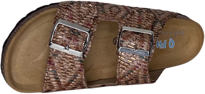 Q Fit Kelly slipper 2 band kurk (Maat - 40, Kleur - Multi)