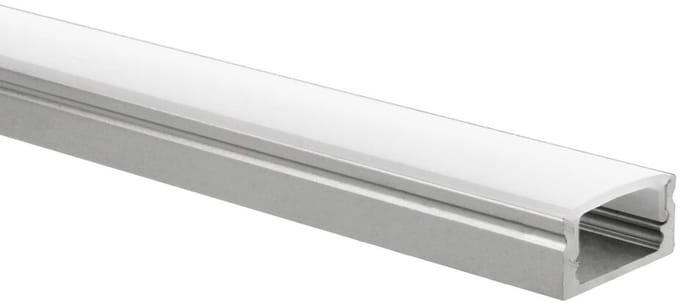 LED strip profiel Potenza aluminium laag 1m incl. melkwitte afdekkap