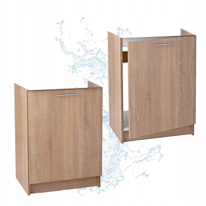 STAMAR - Keukenonderkast 60 cm voor spoelbak - sonoma eiken - 50 cm diep