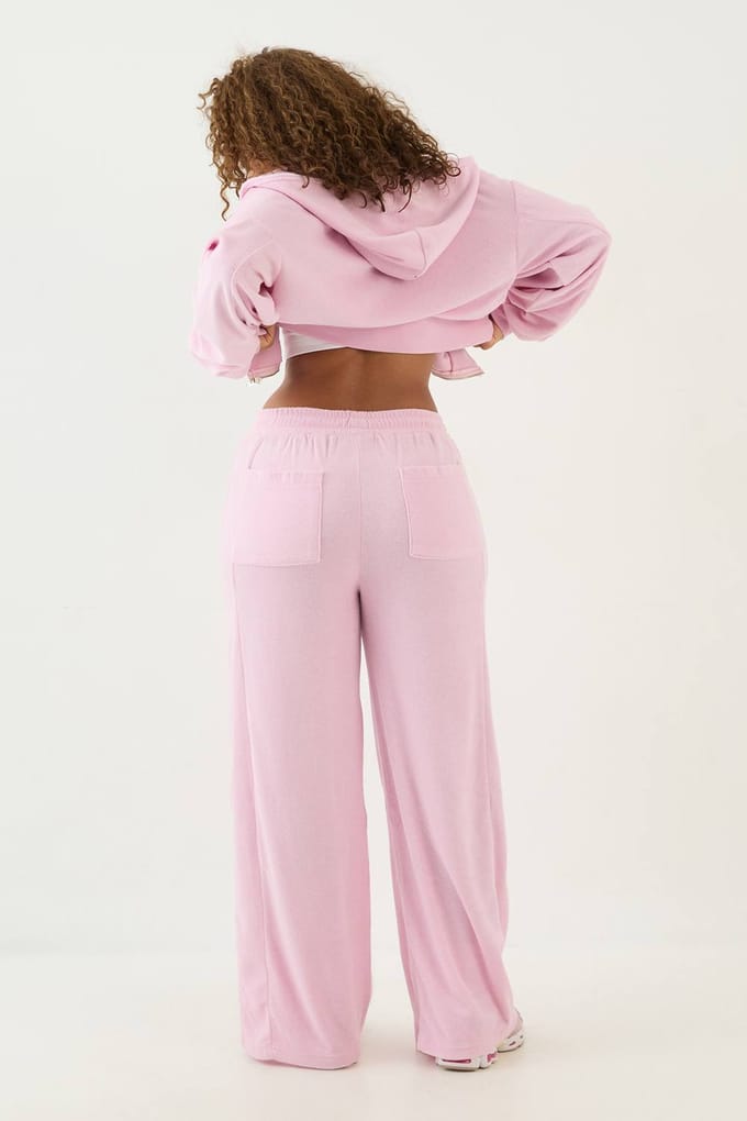 Dames Dsgn Studio Rechte Pijp Broek Van Badstof | Roze | Maat: Medium