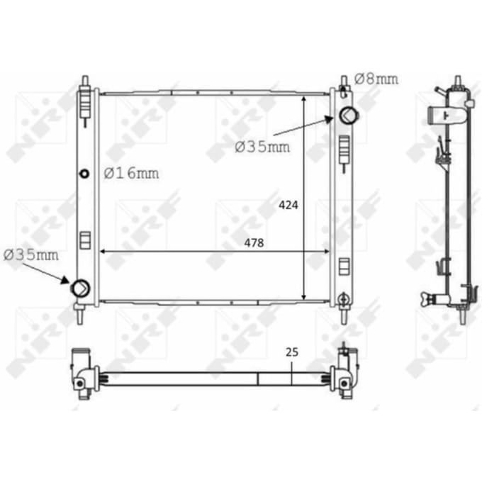 Radiator, motorkoeling NRF 58231