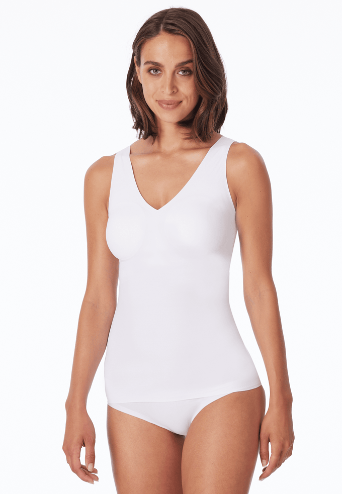 Topje van microvezelstof met uitneembare pads, wit - Invisible Soft 44
