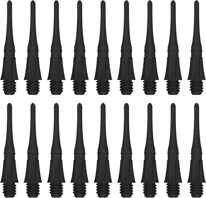 100 Stuks Zwarte Kunststof Dartpunten met 2BA Schroefdraad voor Softtip Darts
