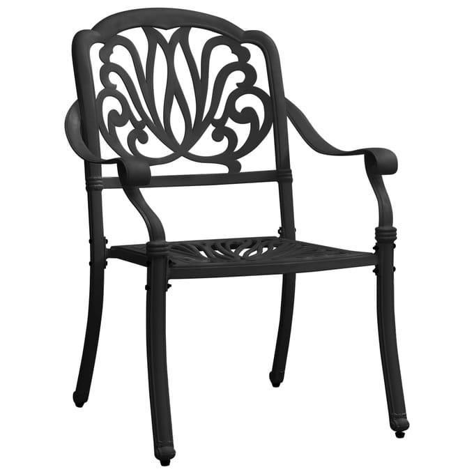 vidaXL - Tuinstoelen - 2 - st - gietaluminium - zwart