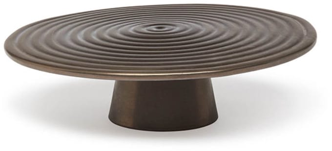 Dutchdeluxes - Gebakken keramiek - Platinum - Taartplateau - Groot - 32 cm diameter - Brons