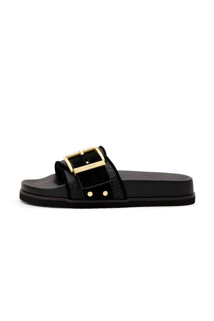 AllSaints Ellie Raffia Slider Black Größe: 41 | Sandalen Outlet | Damen | Schwarz