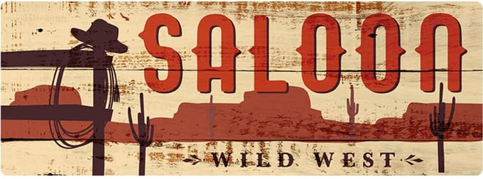 Signs USA - retro wandbord - dibond - Saloon - 55 x 20 cm