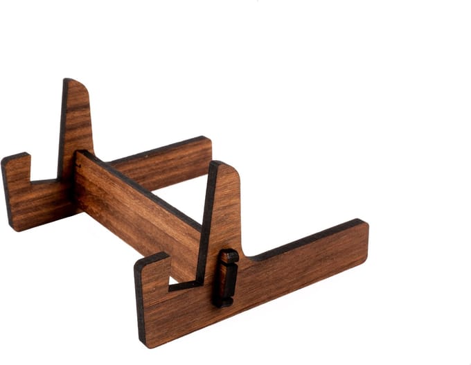 Houten Houder / Mini Ezel / Display Houder / Menukaarthouder - Type: TPT-Walnoot - 15 mm