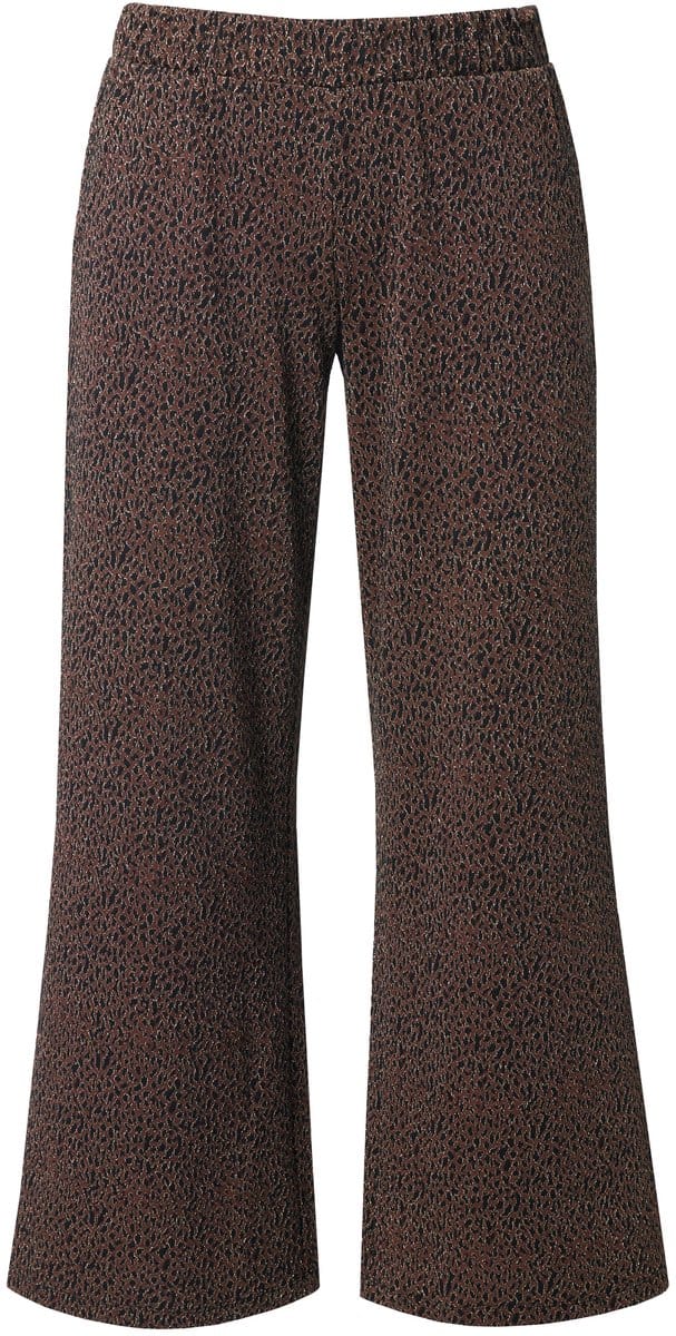 MIAMODA - Dames - Marlene broek wijde pijp leomotief metallic effect - Zwart - Maat 58