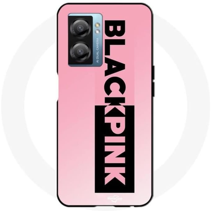 Coque Maniacase pour Narzo 50 5G Blackpink logo rose et noir
